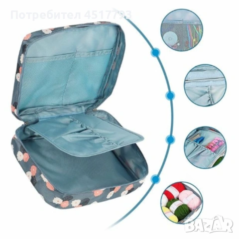 Комплект аксесоари за плетене, 58 части, алуминиеви куки – Пълен сет за начинаещи и напреднали, снимка 3 - Други стоки за дома - 54142483