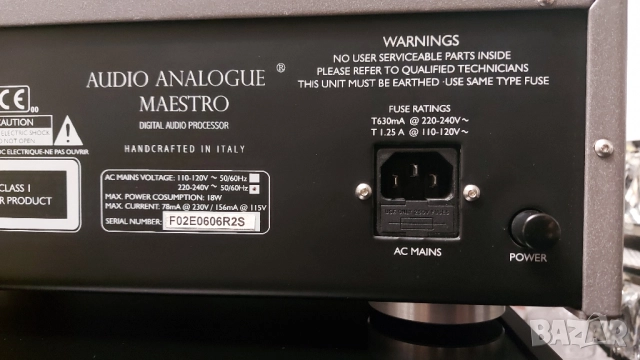 Audio Analogue Maestro CD Player/DAC, снимка 12 - Аудиосистеми - 52619576