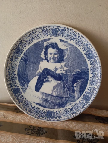 Декоративна чиния за стена блу делф