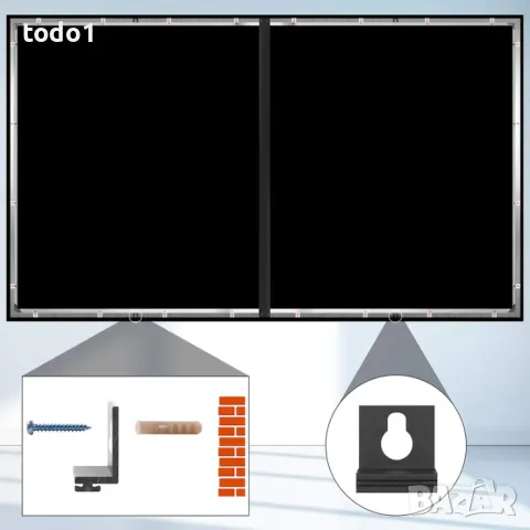 Продавам: Екран за проектор Duronic FFPS100 100 Inch, снимка 3 - Плейъри, домашно кино, прожектори - 50412971