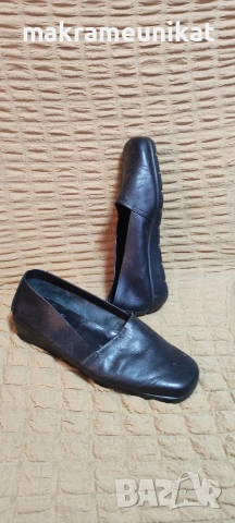 Дамски обувки,черна естествена кожа, цяла платформа, стелка 25,5 см, като нови