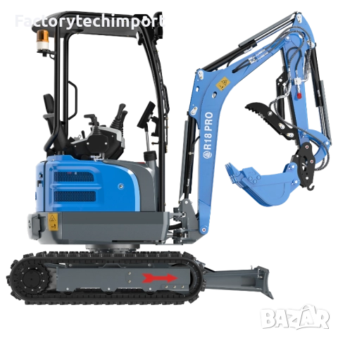 Мини багер RIPPA R18 PRO – KUBOTA (3 цилиндъра) | 1.8т. | 2.42 м копаене | навес |, снимка 3 - Индустриална техника - 52720089