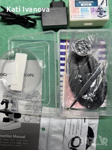  Биологичен Микроскоп LAKWAR 40X-1000X с LED осветление, 3 обектива, снимка 6 - Лаборатория - 53571110