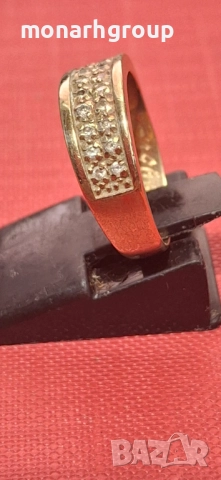Златен пръстен / С надпис /, снимка 5 - Пръстени - 51997897