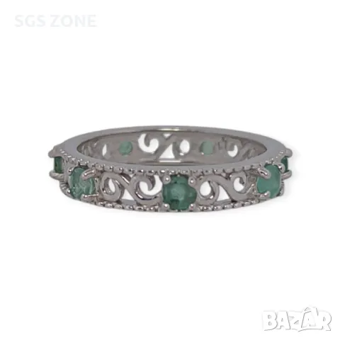 Сребърен Пръстен с Рубин, Сапфир, Изумруд , снимка 3 - Пръстени - 50311199