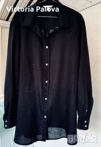 Голям размер дамска ленена риза XXL, снимка 1 - Ризи - 45262992