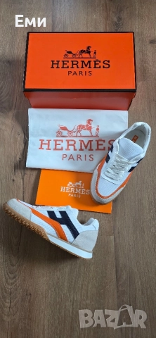 Hermes Bouncing Sneakers Естествена кожа и велур мъжки обувки сникърси , снимка 7 - Спортни обувки - 52755746