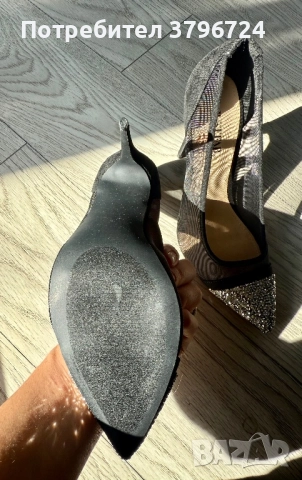 Дамски обувки JustFab на ток с камъчета, снимка 4 - Дамски обувки на ток - 52307613