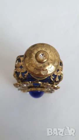 Старо стъклено шишенце за парфюм с обков и камъни, снимка 6 - Антикварни и старинни предмети - 53762913