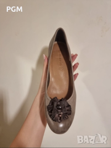 Кафеви токчета, естествена кожа Tamaris 40 номер, снимка 7 - Дамски обувки на ток - 52957197