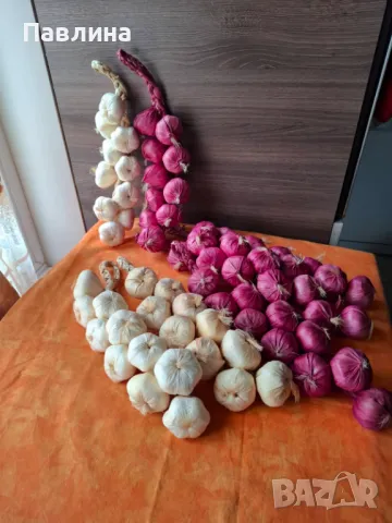 Изкуствен чесън и лук, снимка 2 - Декорация за дома - 50211683