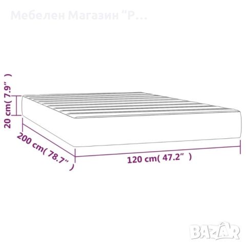 Матрак за легло с покет пружини тъмносив 120x200x20 см кадифе   , снимка 7 - Матраци - 45242531