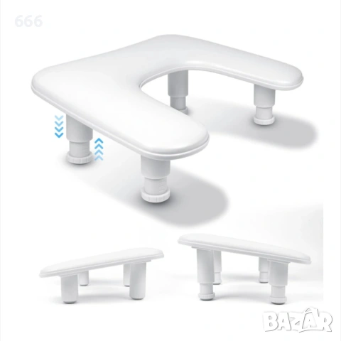 Подложка за ръце за маникюр, buyya, ергономичен U-образен дизайн, регулируема височина, бяла