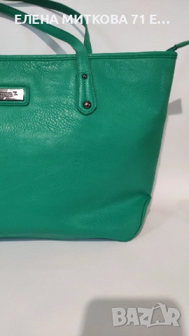 Кожена дамска чанта в страхотен зелен цвят, снимка 5 - Чанти - 52002924