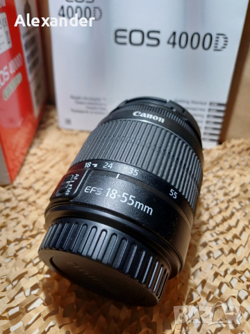Canon EOS 4000D+Canon EF-S 18-55mm f/3.5-5.6 IS II , снимка 7 - Фотоапарати - 44959894