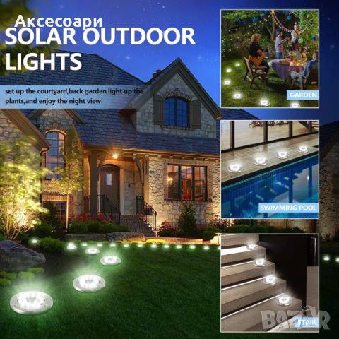 LED соларна лампа за градина 20 диода, снимка 4 - Соларни лампи - 46390125