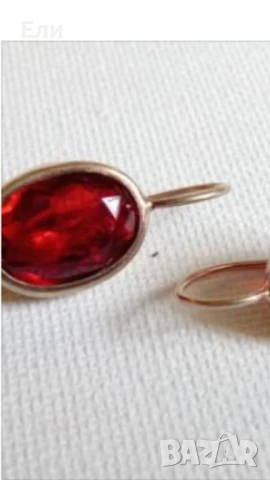 Руски сребърни позлатени обици, снимка 3 - Обеци - 48043756