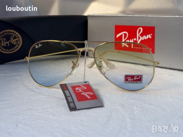 Ray-Ban RB 3026 слънчеви очила Рей-Бан авиатор жълто сини , снимка 5 - Слънчеви и диоптрични очила - 45584413