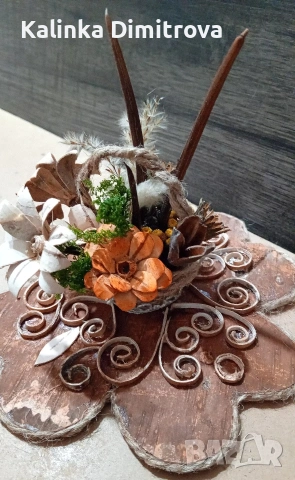 Декорация-кошничка с цветя., снимка 10 - Декорация за дома - 53055645