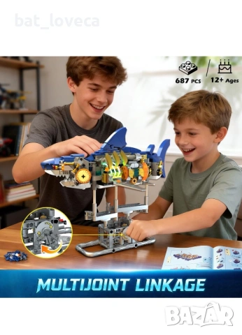 Конструктор Insoon - Механична акула, 687 части, снимка 4 - Конструктори - 53687751