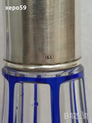  Прекрасни кристални бутилки за ликьор със сребърни гривни''Бохемия кристал-1900 год.сребро 800, снимка 5 - Сервизи - 52815053