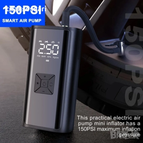 Мощен дигитален компресор 12V с LED светлина, Преносим компресор, снимка 2 - Аксесоари и консумативи - 52148072