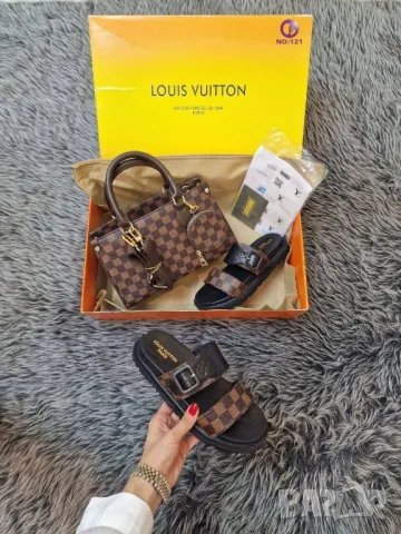 дамски чехли и чанта louis vuitton , снимка 3 - Чанти - 46936135