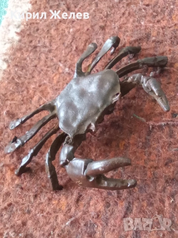 Бронзова фигурка на рак ♋ 45388, снимка 5 - Колекции - 54179262