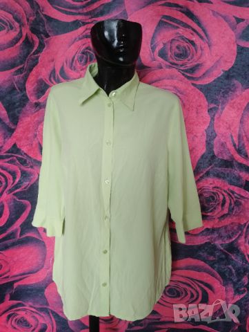 Светло зелена дамска риза с 3/4 ръкав 2ХЛ, снимка 1 - Ризи - 46405668