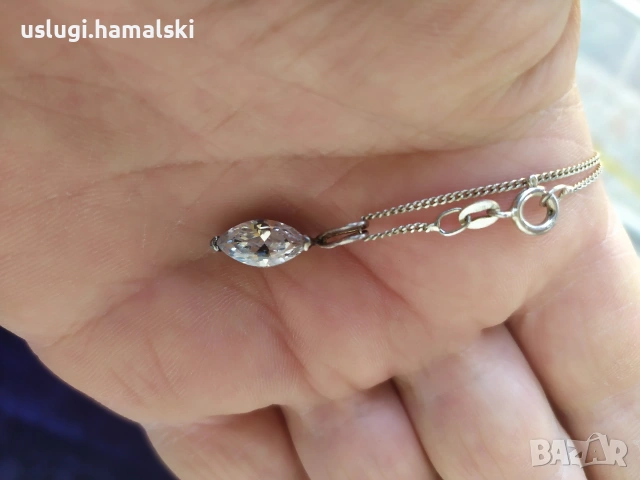 Сребърно колие/медальон/синджир, снимка 2 - Колиета, медальони, синджири - 54096577