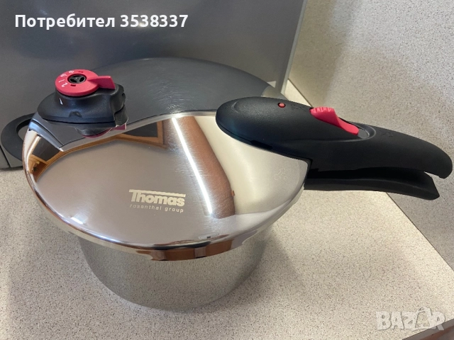 Неупотребявана с кутия тенджера под налягане от неръждаема стомана Thomas, rosenthal group, 6 л., снимка 2 - Прибори за хранене, готвене и сервиране - 52434046