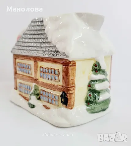 Ръчно рисувана фина керамична латиера Annie Row, Collectable Christmas., снимка 4 - Колекции - 50090212