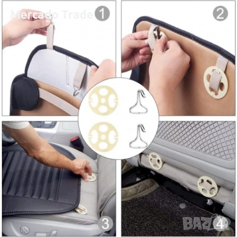 Универсална дишаща подложка Mercado Trade, Протектор за седалка на кола, Черен, снимка 4 - Аксесоари и консумативи - 53169300