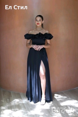 🌹Дълга елегантна сатенена рокля , снимка 6 - Рокли - 53961774