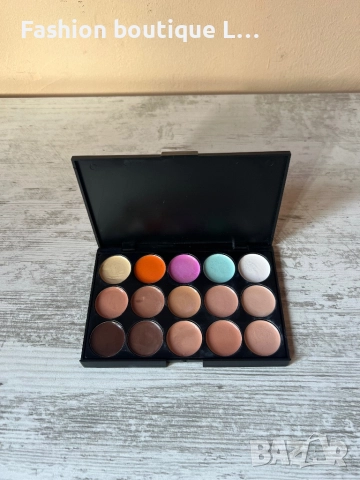 Палитра с 15 цвята коректори за контуриране на лицето в черна кутия с розови сърца 🩷💕💞💓💗💖💘💝