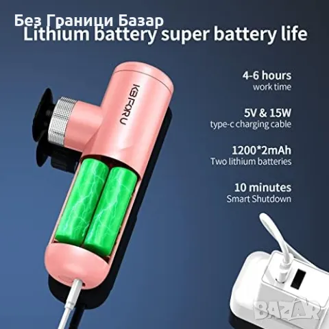 Нов Масажен пистолет мини 3 скорости, мощен мускулен релакс с 3 глави, снимка 4 - Масажори - 50230562