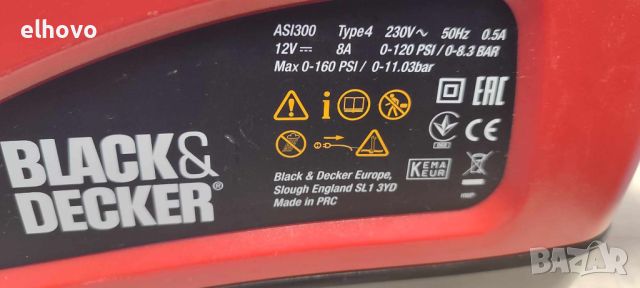 Компресор за въздух Black&Decker ASI300, снимка 6 - Компресори - 46598464