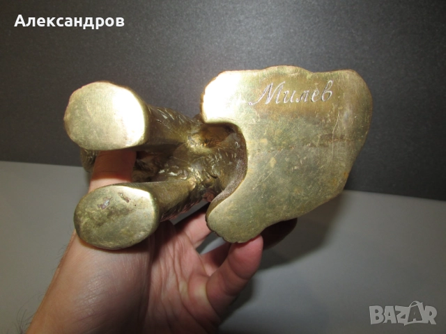 Бронзов Слон и бронзово куче, снимка 12 - Други ценни предмети - 52848651