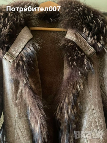 Палто- естествена кожа и гарнитура от лисица , снимка 3 - Палта, манта - 53912677
