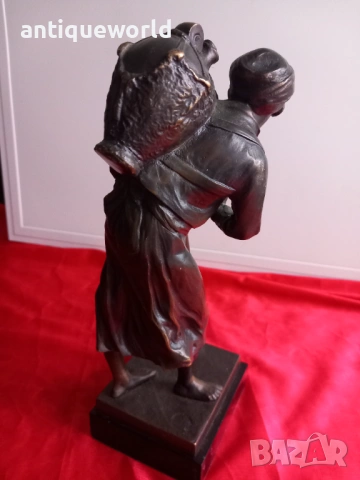 P.Kowalczewski Авторска Бронзова Пластика Статуетка Продавач на Вода, снимка 4 - Антикварни и старинни предмети - 53040709