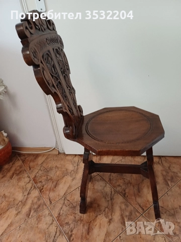 Английски антикварен стол, снимка 4 - Антикварни и старинни предмети - 52133654