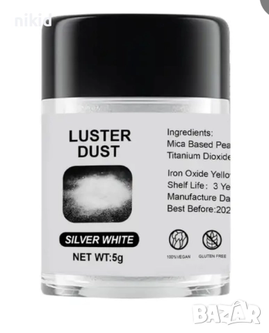 5 гр Ядлив Глитер златист златен сребрист блясък брокат за десерти торта сладкиш сладки хранителен, снимка 3 - Други - 52683928