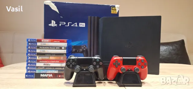 🎮 ПРОДАВАМ PlayStation 4 Pro + 2 джойстика, охладител и 13 игри! 🎮, снимка 3 - PlayStation конзоли - 48213541