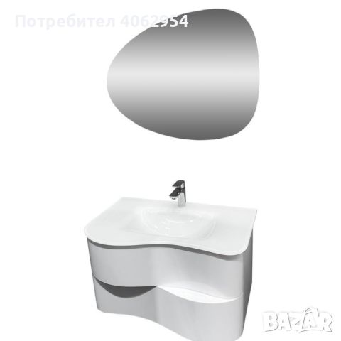 Комплект шкаф с умивалник и LED огледало Makena Сарагоса, снимка 1 - Мивки - 45235728
