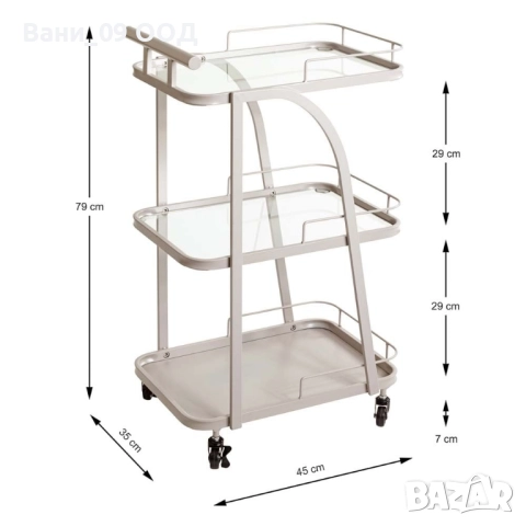 Сервизна количка на 3 етажа , снимка 3 - Маси - 51778821