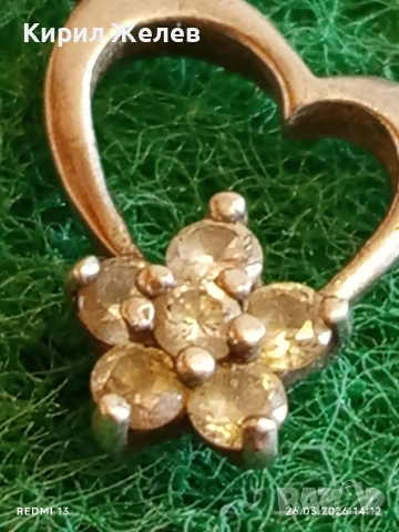 Нежна сребърна висулка във формата на сърце ❤️ с инкрустирани кристали 51760, снимка 3 - Колиета, медальони, синджири - 53984433