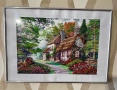ушит гоблен със чешки мъниста "Къща мечта.Тих ъгъл", снимка 2