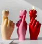 3d Ръка държаща сърце с пръсти силиконов молд форма фондан шоколад гипс декор свещ, снимка 3