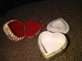 Кутия за бижута тип сърце порцеланова и от миди 45х60мм отлични, снимка 5