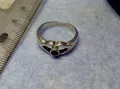 СТАР АНГЛИЙСКИ СРЕБЪРЕН ПРЪСТЕН СРЕБРО 925 с ГНЕЗДО За ВГРАЖДАНЕ на СКЪПОЦЕНЕН КАМЪК 47545, снимка 7